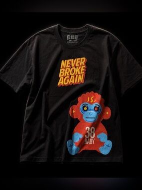 NBA YoungBoy Never Broke Again
"38 Baby" Monkey Graphic Tee - Size XXL - NWT